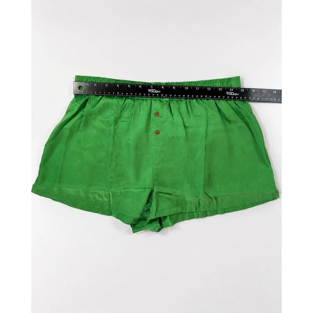 PINK Victoria's Secret Green Tencel Lyocell Boxer Pajama Shorts Medium NWT
